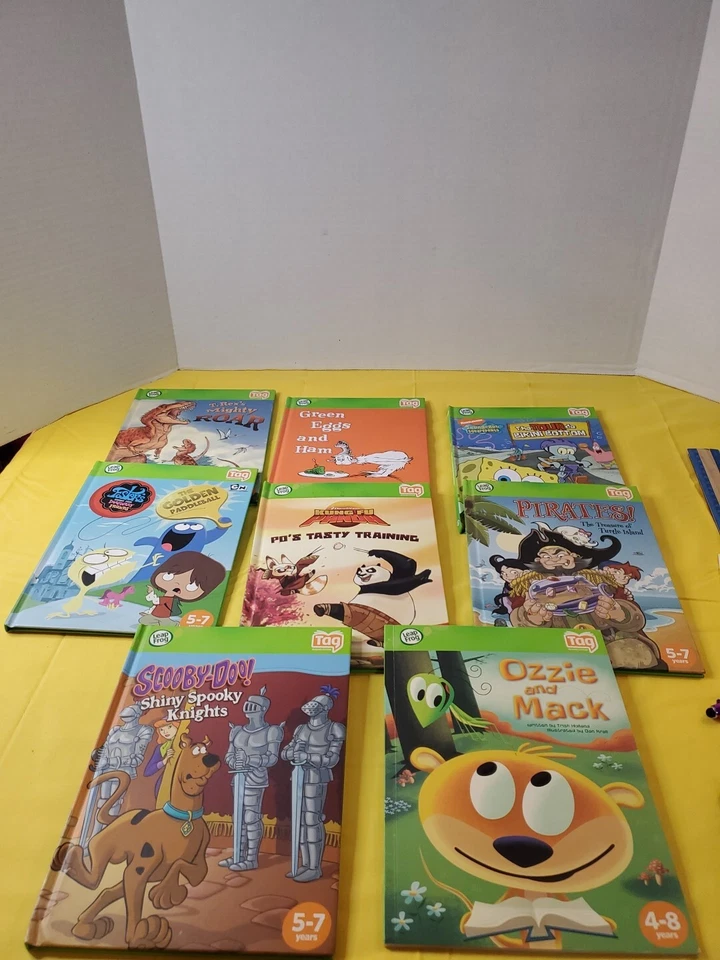 Lot Of 8 Leap Frog Tag Scooby-Doo  Ozzie Pirates Spongebob Kung Fu Panda Green E - Image 1 of 4