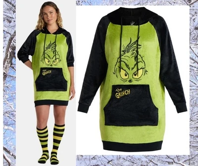 Dr. Seuss The Grinch Mujer TALLA S 4-6 Dormir Sudadera con Capucha Tumbona + Conjunto de Calcetines NUEVO Foto 1 de 4