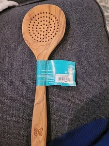 The Pioneer Woman Rustic Olive Wood Slotted Spoon - Picture 1 of 5