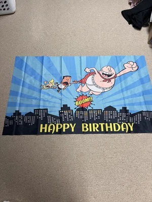 Calzoncillos Capitán Feliz Cumpleaños Fiesta Telón de Fondo Banner 35x59  Foto 1 de 4