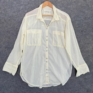Free People We The Free Sheer Luck Shirt Womens Large Lightweight Button Tunic - Picture 1 of 10