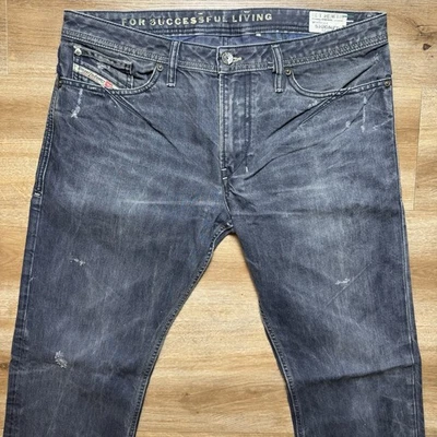 Diesel Jeans Men 34x32 Blue Shioner Slim Skinny Made Italy Modern Whiskers 0801A - Image 1 of 4