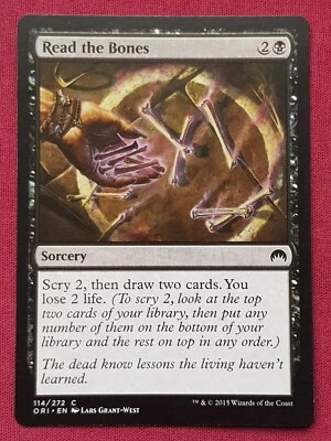Magic The Gathering ORIGINS READ THE BONES black card MTG - Image 1 of 2