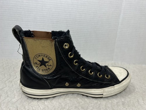 Converse Chuck Taylor Black Leather G Side Gore Sneaker Womens size 8