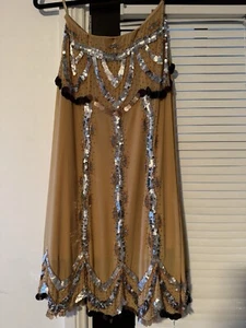 VINTAGE HARRY WHO 1920s Feel Maxi Skirt Boho Embellished Sequin Size 8 - Picture 1 of 24