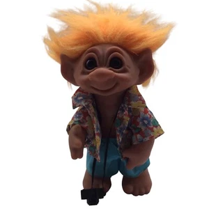 Thomas Dam Troll Puppe 1977 Kamera orange Haare 9 Zoll groß - Bild 1 von 8