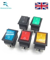 Rectangular Enclavamiento Interruptor Oscilante Posición 2 4 Dpst Pins Negro