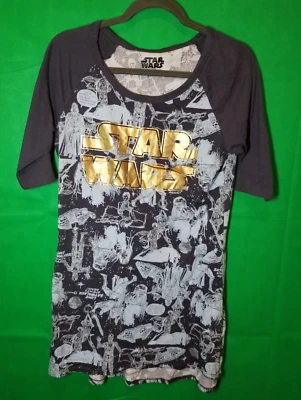 Star Wars Nightgown Shirt Adult 3/4 Sleeve Pajama Women Size Medium  - Image 1 of 4