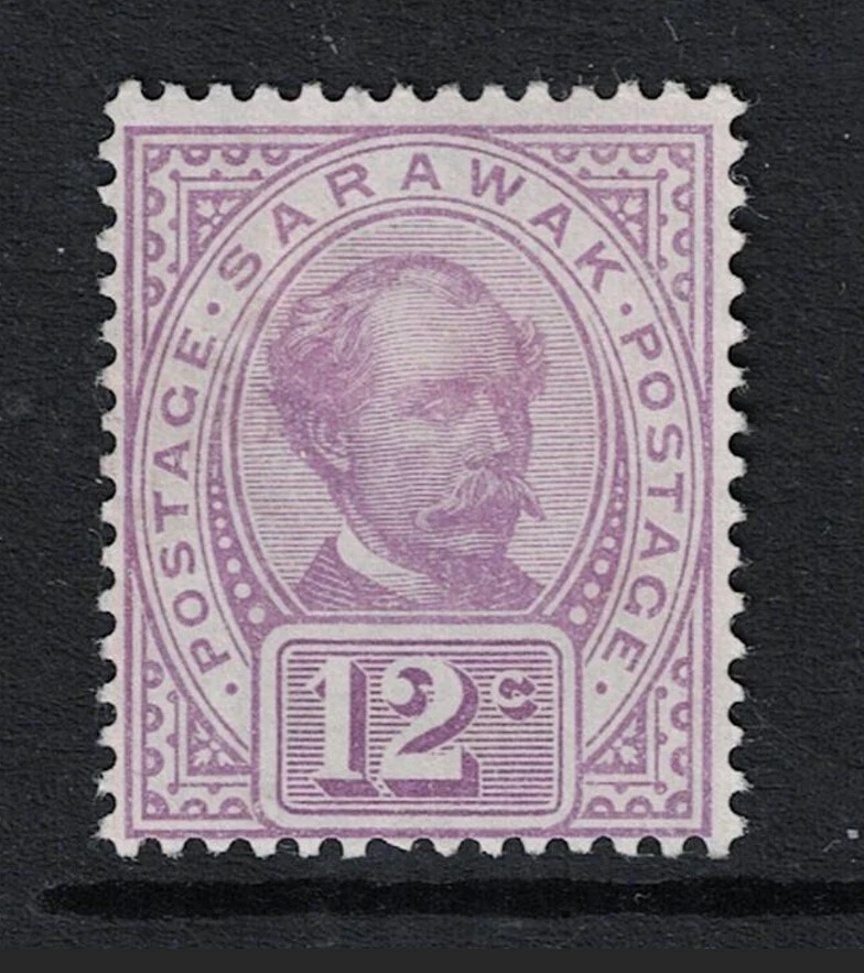 砂拉越 SG# 42a 亮紫红色完好铰边 - S20593 — 第 1/1 张图片