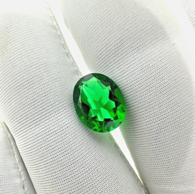 2.60 Ct Lab Created Emerald, Oval Shaped Gemstone , Zambian Emerald - Image 1 of 4