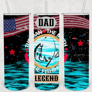 FISHING TUMBLER 17- Includes One 20oz Metal Insulated Tumbler, Lid & Straw - Picture 1 of 3