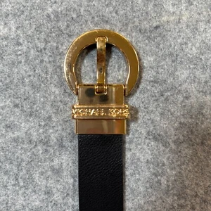 Michael Kors Twist Wendegürtel 39" Damen schwarz hellbraun Leder Logo goldfarben - Bild 1 von 6