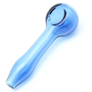 4.3 "Light Blue Glass Smoke Bowl Smoking Pipes Slim Tobacco Bowls Handmade Pipe - Foto 1 di 4