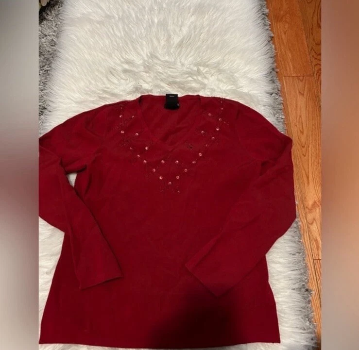 Top rojo adornado talla: S ajuste M Foto 1 de 1