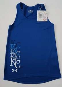 Girl's Under Armour Loose Heatgear Kansas City Royals Logo Shirt Size YXS TAGS - Picture 1 of 7