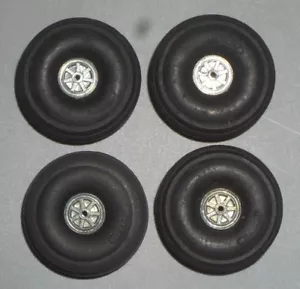 (4)PERFECT PARTS MODEL AIRPLANE RUBBER BALLOON TIRES #64 WHEELS 1-1/2" JAPAN - Picture 1 of 5