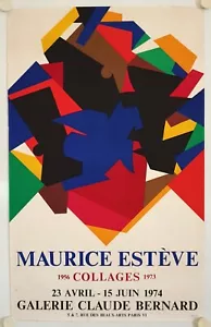Affiche MAURICE ESTEVE Collages 1974 Exposition Galerie Claude Bernard - Mourlot - Imagen 1 de 6