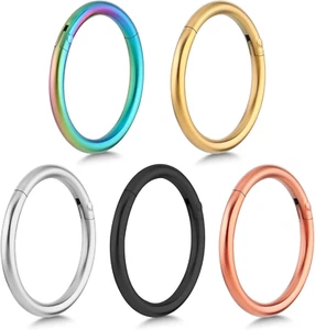 Yolev 5 Stück Nasenpiercing Ring 8Mm 316L Chirurgenstahl Ohrring Nostril Septum - Bild 1 von 12