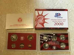 2000 50 State Quarters Silver Proof Set With Box and COA - Picture 1 of 4