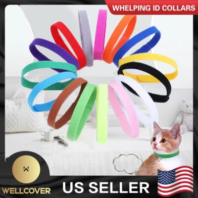 NEW 12 Colours Whelping ID Bands Pet Puppy Kitten Identification Collar Tags - Image 1 of 4