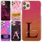 Personalised Initial Phone Case For iPhone 13/12/11/XR/SE Pink Marble Hard Cover