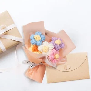 Completed Crochet Flowers Bouquet Crochet Artificial Flower Handmade Knitted - Picture 1 of 7