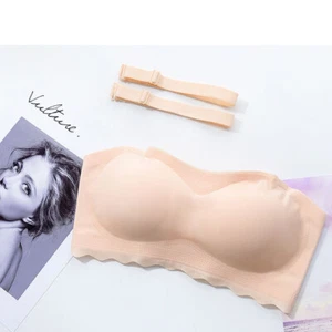 Womens Bras Thin Padded Seamless Strapless Bra Ladies Invisible Straps Underwear - Picture 1 of 14