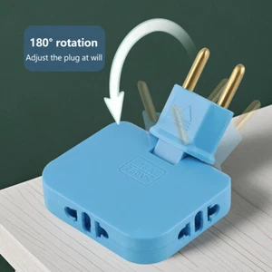 3 In 1 US To EU Plug 180 Degree Rotatable Socket Converter European Extension - Photo 1/14