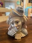 Vintage Meico Clown Head Figurine Paul Sebastian Feelings Glazed Porcelain 6"