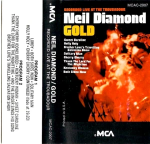 NEIL DIAMOND GOLD / Recorded Live at The Troubadour - Tested Cassette (1980) - Picture 1 of 3