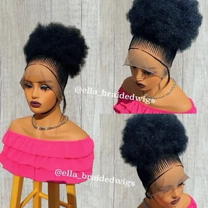 Ready To Ship Braided Wigs For Black Women Afro Updo Wig - Picture 1 of 9