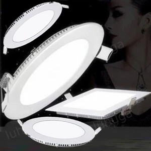 LED ROUND/SQUARE RECESSED CEILING Cool White PANEL DOWNLIGHT 3W6W9W12W15W18W 24W - Picture 1 of 38
