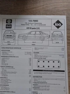 Audi 80 Quattro 1.8 Fiche Technique Reglatech Audi 80 4x4 Quattro 1.8 112 Cv - Imagen 1 de 3