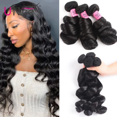 Paquetes de extensiones de cabello humano de onda suelta indio UNICE HAIR tejido de cabello virgen EE. UU. Foto 1 de 4