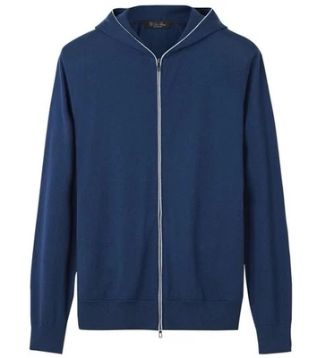 LORO PIANA ‘Hood Leasure Bomber’ Cashmere & Cotton Zip Hoodie Jacket 3XL $2680+ - Image 1 of 4