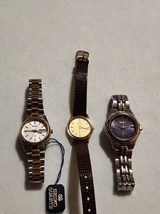 3 relojes Seiko TRIO 1 para dama necesitan baterías se venden como están  - Imagen 1 de 13