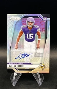 Tarjeta de fútbol americano Dallas Turner 2024 Panini Prizm Silver Rookie Auto #324 Vikings! - Imagen 1 de 2