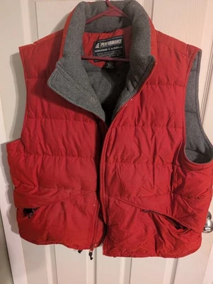 Chaleco acolchado American Eagle Performance rojo con forro polar gris XL Foto 1 de 4