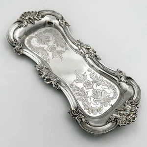ANTIQUE FLORAL SNUFFER TRAY OLD SHEFFIELD PLATE WILLIAM IV c1830 - Picture 1 of 6