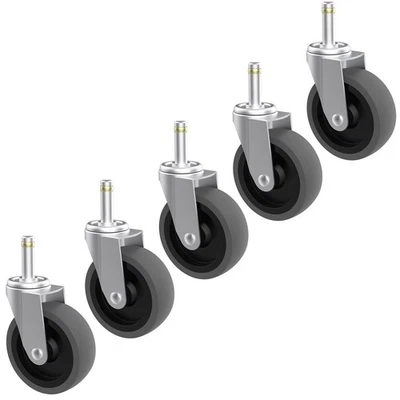 RILIDRI Replcament Casters for Brute Trash Bin Dolly Set of 5, 3-Inch Trash Can Dolly