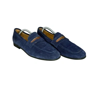 Robert Graham Sandhills Gommus Herren Größe 13 Blau Wildleder Halbschuhe Slipper Schuhe - Bild 1 von 12