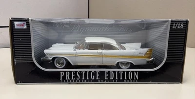 Anson Prestige Edition 1957 Plymouth Fury White Diecast Model Car 1/18 Scale - Image 1 of 4