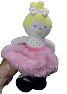 "Falda remolino difusa lunares sonajero muñeca bebé peluche rosa 10"" Lovey" - Imagen 1 de 6
