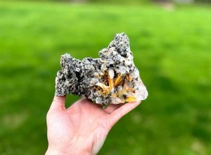Spiegelhämatit (Specularit) auf Black Desert Rose Matrix mit Sphalerit - Bild 1 von 11