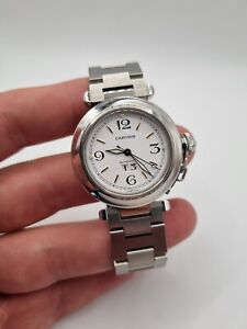 Cartier Pasha 35mm Automatic Big Date Watch Still Like New W3144M7 Bargain