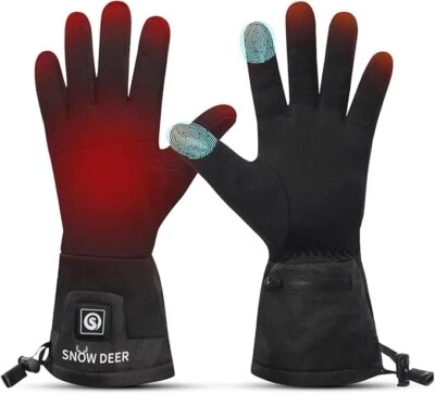 SNOW DEER Elektrische Beheizbare Handschuhe Outdoor Beheizte Handschuhe Winter Wasserdicht