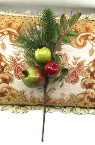 17" LARGE EVERGREEN & FRUIT CHRISTMAS FLORAL HOME DECOR DECORATION SPRAY STEM - Picture 1 of 6