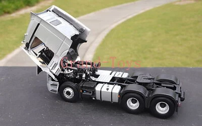 1/24 Scale Mercedes Benz Actros Truck Tractor Silver Diecast Model Toy Gift - Image 1 of 4
