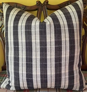 Ralph Lauren WYATT CHECK Black/Brown Custom Pillow Cover Lake House Crackle Bk - Picture 1 of 8
