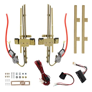 Universal 2 Door Power Window Kit w/ Flat Glass Switches Wiring Harness - Picture 1 of 13